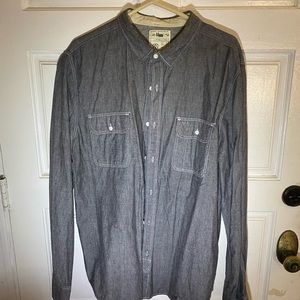 PAC SUN XL grey button up shirt
